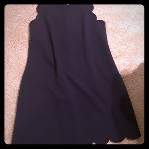 Navy blue scalloped dress